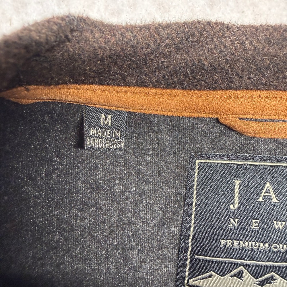 Jachs NY Mens Brown Textured Fleece Wool Blend Crewneck Sweatshirt Pullover Med - Picture 9 of 9
